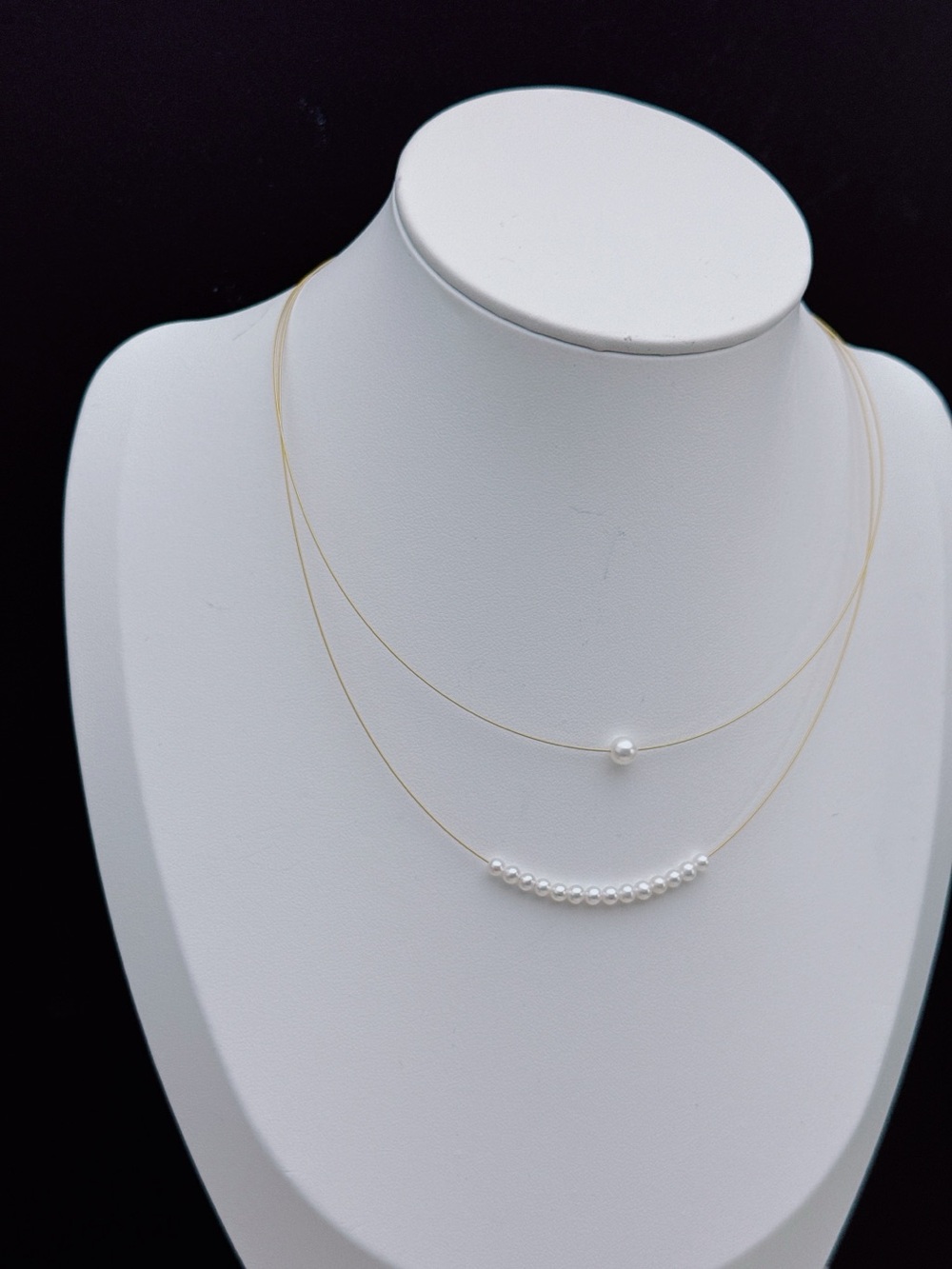 S925 Handmade Freshwater Baby Pearl Double Layer Necklace 26X443 - Picture 6 of 8